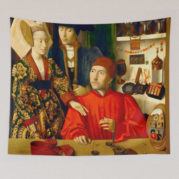 Item preview, A Goldsmith in His Shop – Medieval Masterpiece by Petrus Christus (1449) designed and sold by HistoryOnWalls.