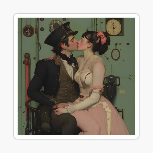 Item preview,  Romantic Steampunk Couple in a Vintage Setting designed and sold by Amr Siam.