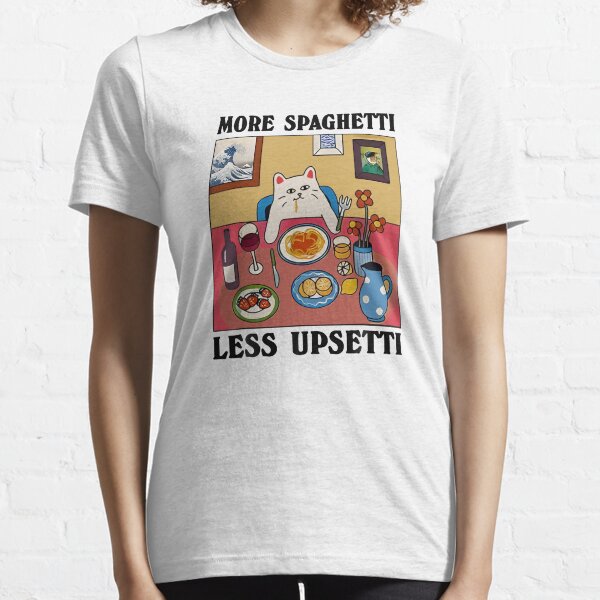 Artikel-Vorschau von Mehr Spaghetti, weniger Upsetti, lustiges süßes Katzen-Sprichwort, T-Shirt, designt und verkauft von egallagher-shop.
