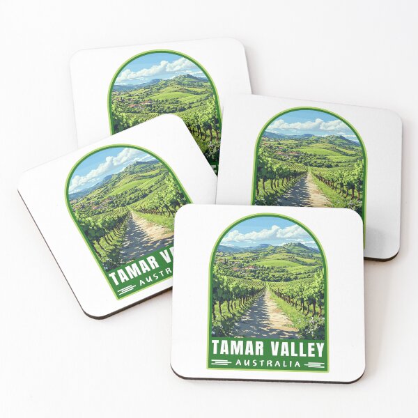 Item preview, Tamar Valley in Tasmania Australia Retro Travel Art Landscape designed and sold by MaateoDesign.
