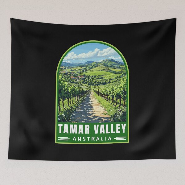 Item preview, Tamar Valley in Tasmania Australia Retro Travel Art Landscape designed and sold by MaateoDesign.