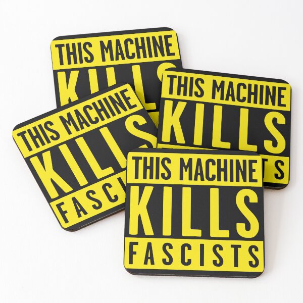 Item preview, Warning: This Machine Kills Fascists (yellow stencil) designed and sold by Thelittlelord.