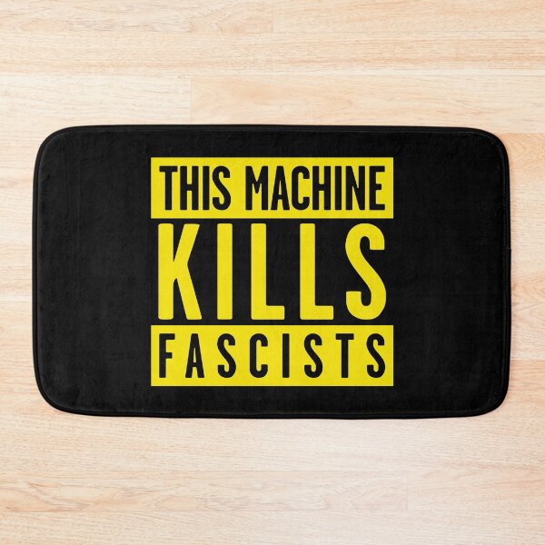 Item preview, Warning: This Machine Kills Fascists (yellow stencil) designed and sold by Thelittlelord.