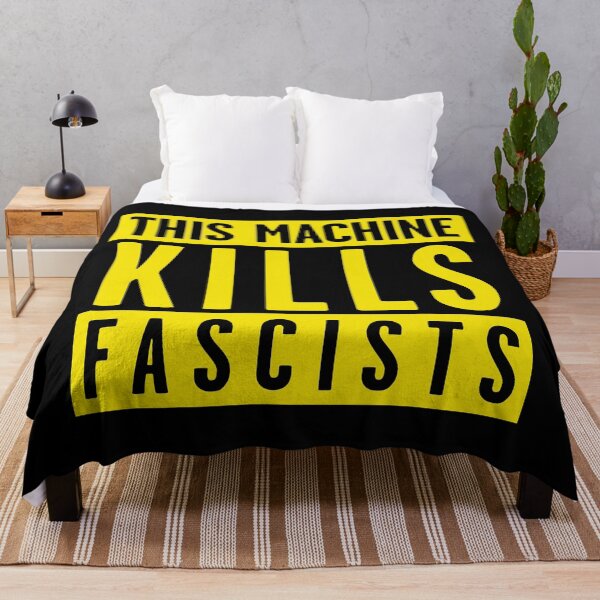 Item preview, Warning: This Machine Kills Fascists (yellow stencil) designed and sold by Thelittlelord.