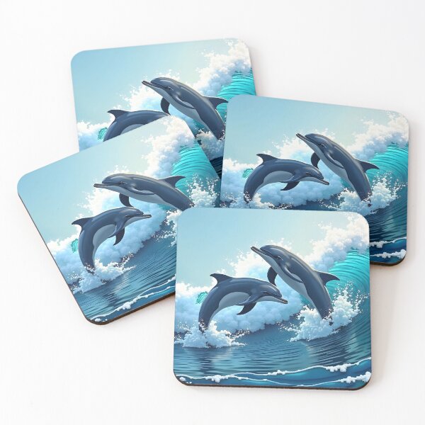 Item preview, Playful Dolphins Riding the Waves designed and sold by NelDean.