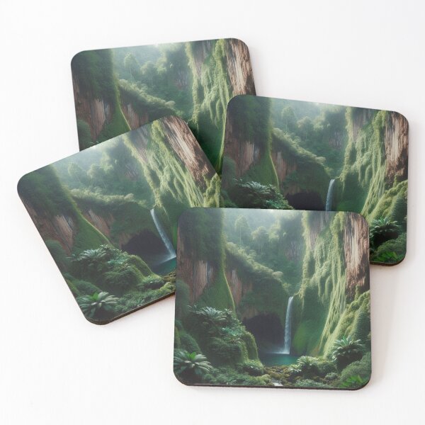 Item preview, Enchanting Jungle Waterfall with Lush Greenery designed and sold by Yas_oma.