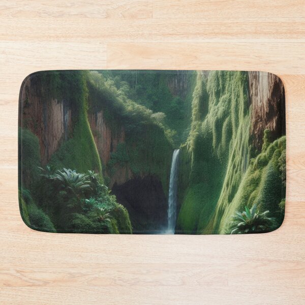 Item preview, Enchanting Jungle Waterfall with Lush Greenery designed and sold by Yas_oma.