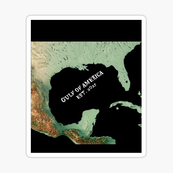 Vista previa del artículo con la obra «Golfo de América - Mapa de América revisado», diseñado y vendido por PowerfulPrinted.