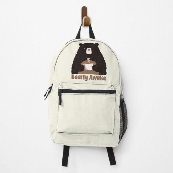 Item preview, Bearly Awake Bear drinking Coffee designed and sold by blackdogshop.