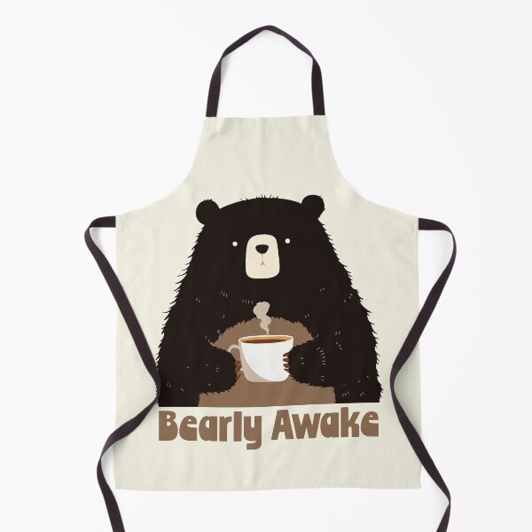 Item preview, Bearly Awake Bear drinking Coffee designed and sold by blackdogshop.