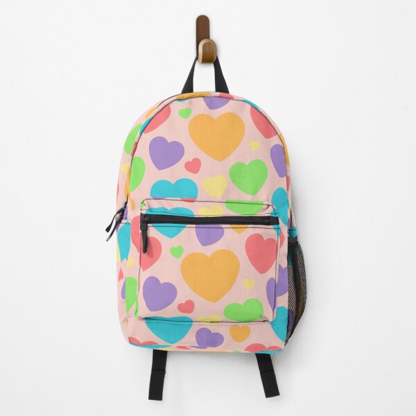 Item preview, rainbow heart pattern (tilted) designed and sold by lotsofniches.