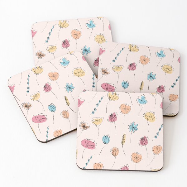 Item preview, Pattern of minimal botanical graphic on peach background  designed and sold by WonderworkLI.