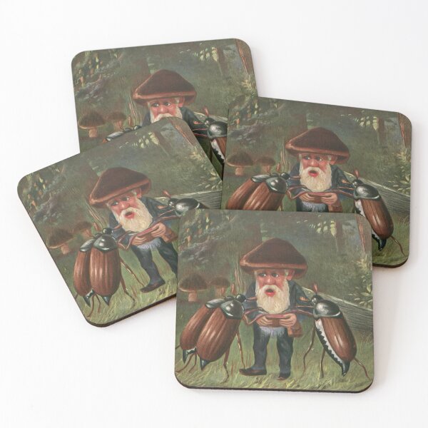 Item preview, Gnome Pestered by three begging mayflies Vintage Postcard Art designed and sold by Onodera.