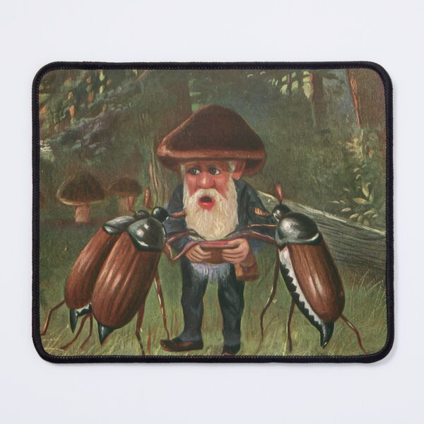 Item preview, Gnome Pestered by three begging mayflies Vintage Postcard Art designed and sold by Onodera.