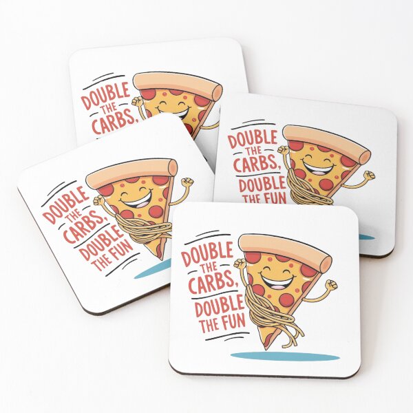 Item preview, Pizza and Spaghetti – "Double the Carbs, Double the Fun" designed and sold by CoachCreates.