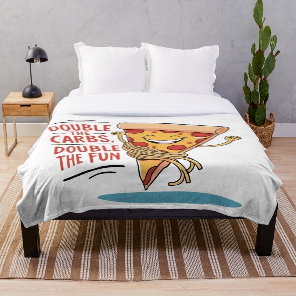 Item preview, Pizza and Spaghetti – "Double the Carbs, Double the Fun" designed and sold by CoachCreates.