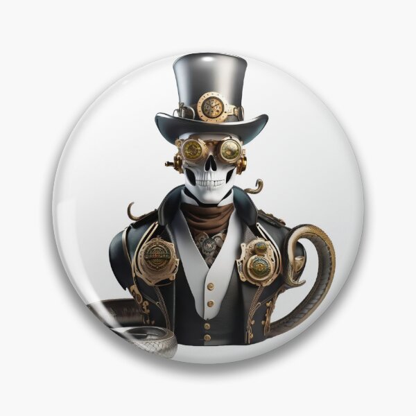 Item preview, Steampunk skull and snake retro clockwork designed and sold by Drone-tees.