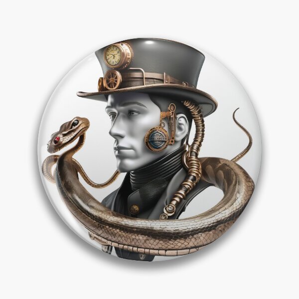 Item preview, Steampunk man and snake retro clockwork designed and sold by Drone-tees.