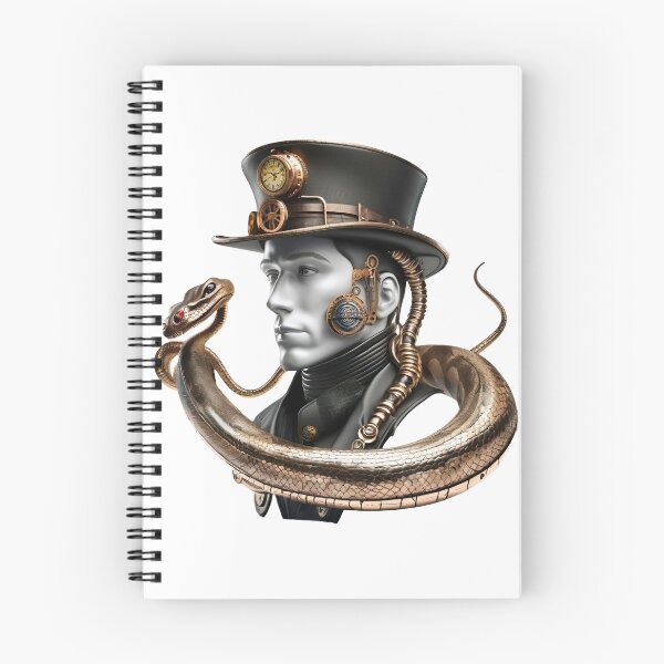 Item preview, Steampunk man and snake retro clockwork designed and sold by Drone-tees.