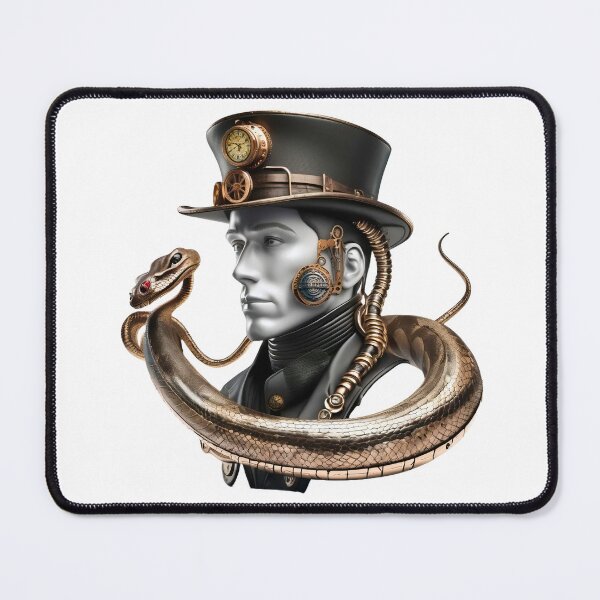 Item preview, Steampunk man and snake retro clockwork designed and sold by Drone-tees.