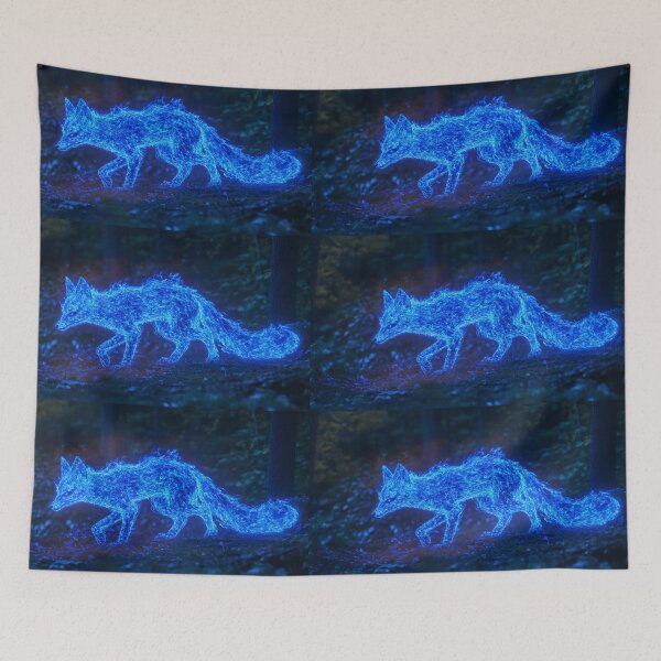Item preview, Fox Spirit in a Mystical Blue Energy Glow designed and sold by Amr Siam.