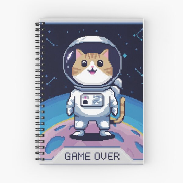 Item preview, 8-Bit Japanese Arcade Cat Astronaut Portrait designed and sold by ImaginaryAiArt.