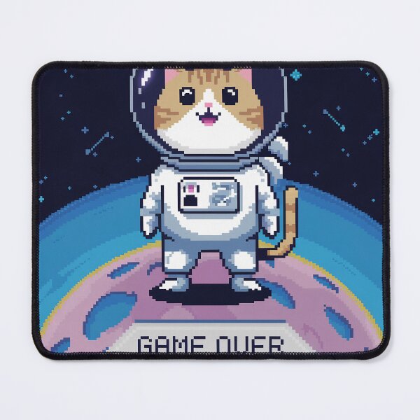 Item preview, 8-Bit Japanese Arcade Cat Astronaut Portrait designed and sold by ImaginaryAiArt.