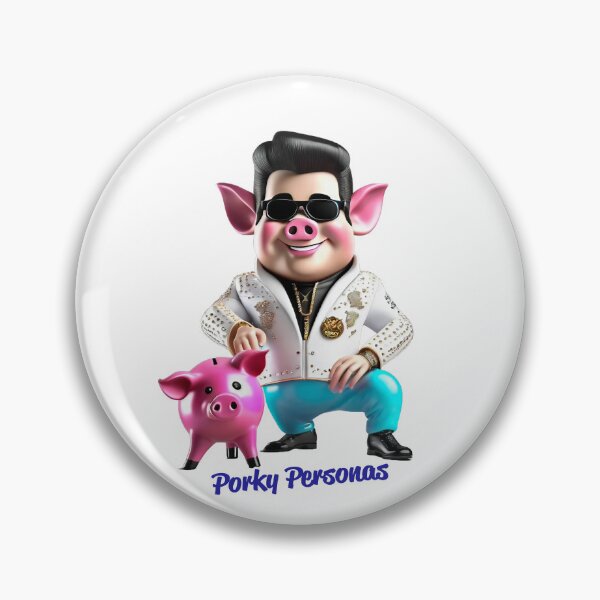 Item preview, Porky Personas Funny Pig Characters Elvis designed and sold by Drone-tees.