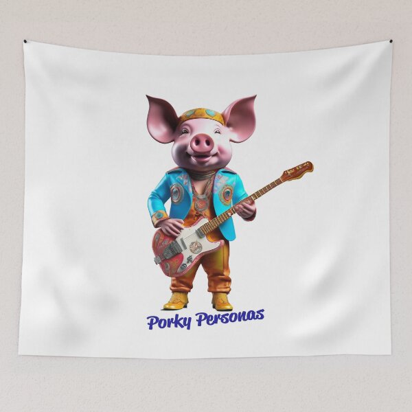 Item preview, Porky Personas Funny Pig Characters Santana designed and sold by Drone-tees.