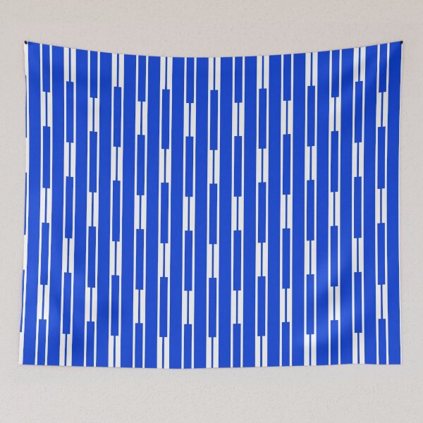 Item preview, Geo Chain Vertical Block Stripe Pattern in Royal Blue and White designed and sold by kierkegaard.