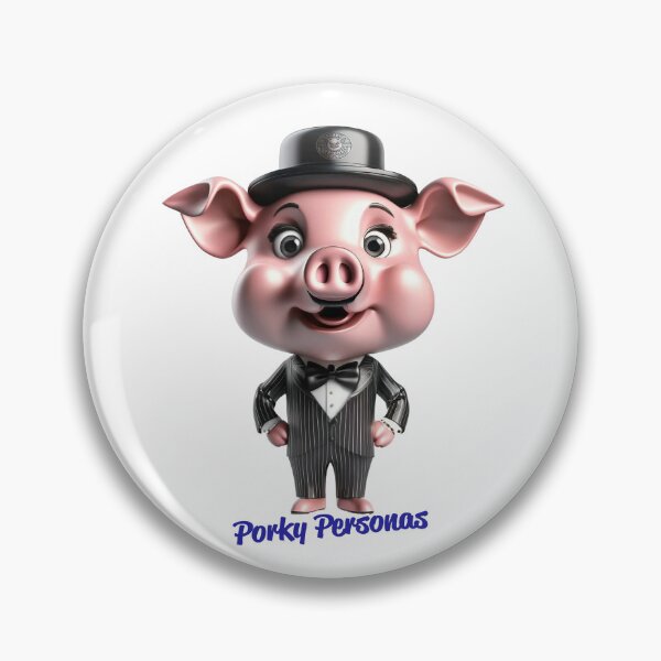 Item preview, Porky Personas Funny Pig Characters Charlie Chaplin designed and sold by Drone-tees.