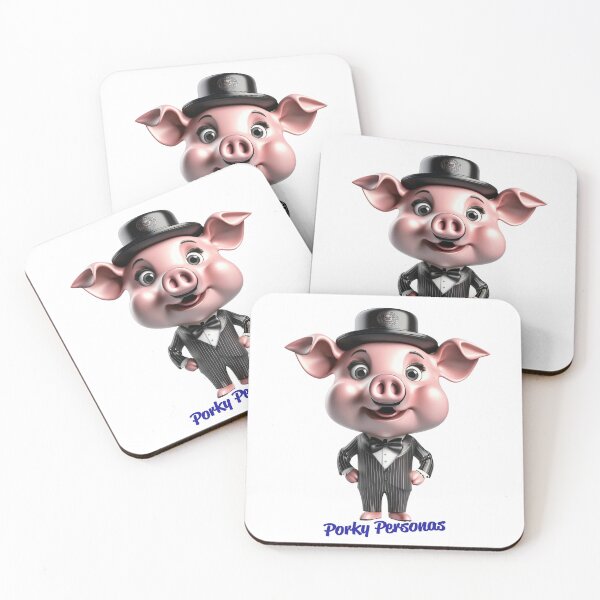 Item preview, Porky Personas Funny Pig Characters Charlie Chaplin designed and sold by Drone-tees.