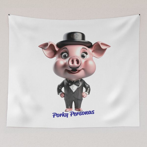 Item preview, Porky Personas Funny Pig Characters Charlie Chaplin designed and sold by Drone-tees.