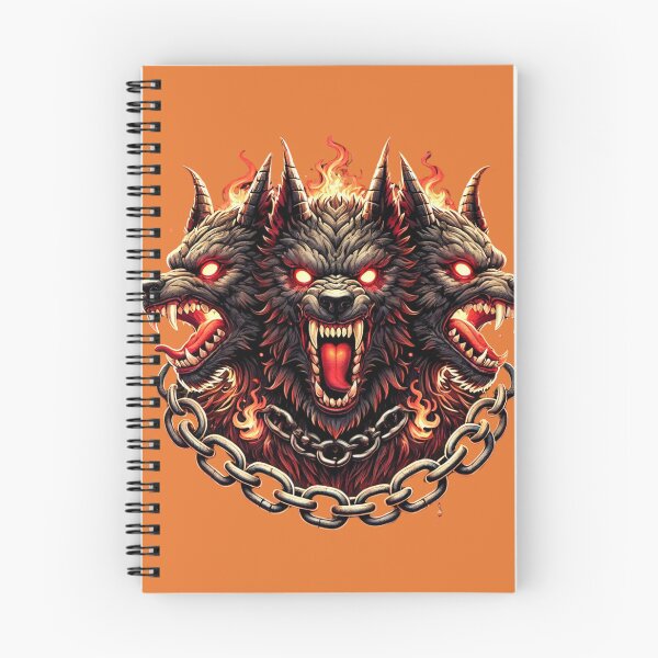 Artikelvorschau, Dreiköpfiger Höllenhund Cerberus | Design eines gotischen mythologischen Ungeheuers entworfen und verkauft von Nauert's.