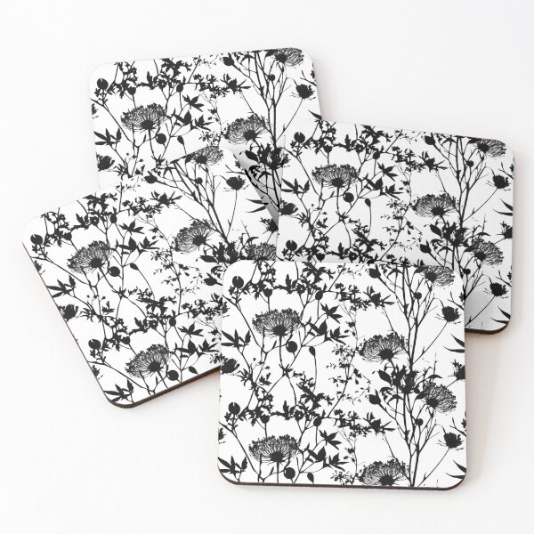 Item preview, Queen Annes Lace Silhouette Pattern Dark designed and sold by LabMandala.