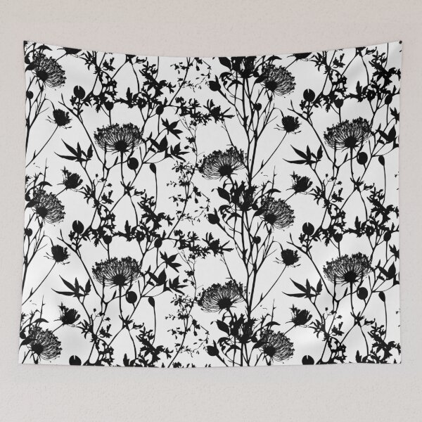 Item preview, Queen Annes Lace Silhouette Pattern Dark designed and sold by LabMandala.
