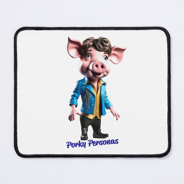 Artikelvorschau, Porky Personas Lustige Schweinefiguren Mick Jagger entworfen und verkauft von Drone-tees.
