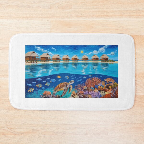 Item preview, A tranquil turquoise lagoon with vibrant coral reefs underwater  designed and sold by EtCreative.