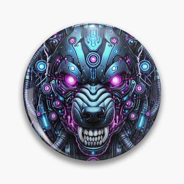 Item preview, Cyberpunk Hellhound | Futuristic Tattoo-Style Cerberus Design designed and sold by Nauert's.