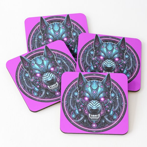 Item preview, Cyberpunk Hellhound | Futuristic Tattoo-Style Cerberus Design designed and sold by Nauert's.