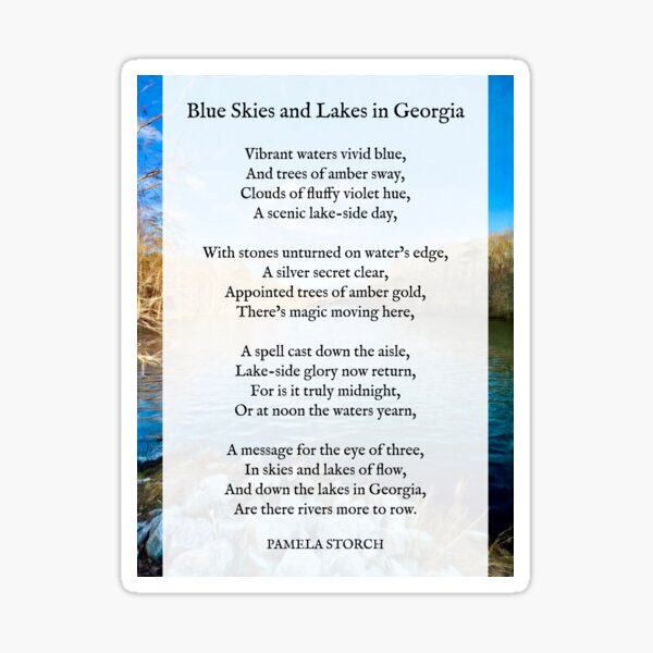 Blue Skies and Lakes in Georgia Sticker