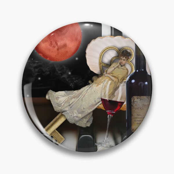 Item preview,  OFF KEY (music and wine vintage and modern mixed art) designed and sold by  Designs by Nikki-Louise.
