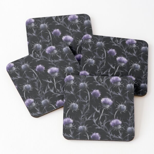 Item preview, Purple Thistles Flowering in Moonlight  designed and sold by LabMandala.