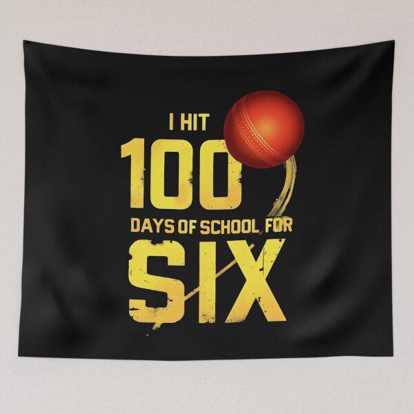 Item preview,  I Hit 100 Days of School For Six Cricket Player Design designed and sold by MimsTees.