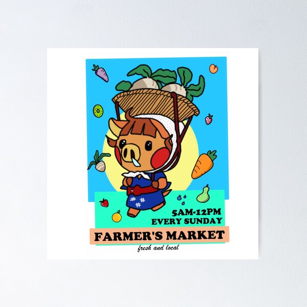 Aperçu de l'œuvre Flyer du marché fermier du cochon navet créée et vendue par TheBurntPencil.