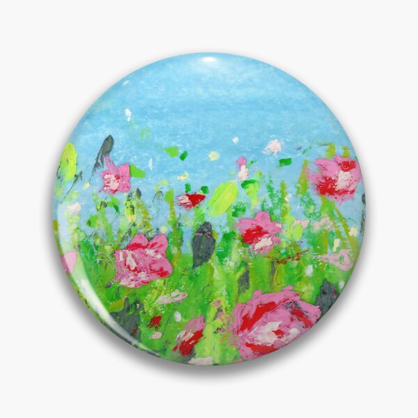 Item preview, Vintage Red And Pink Abstract Rose Blossoms Wildflower Landscape Acrylic Painting Floral Wall Art designed and sold by Printpix.