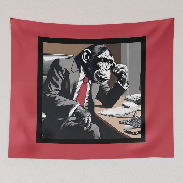 Item preview, Black & Red Business Chimp designed and sold by Yankee Doodle Gandy.