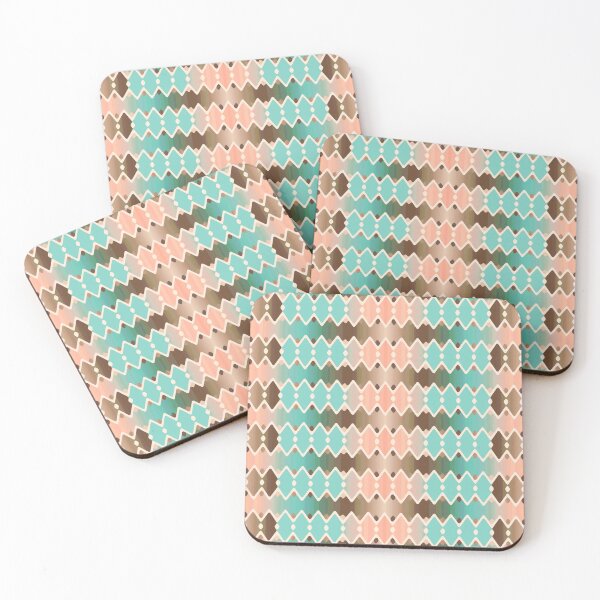 Item preview, Peach Brown and Turquoise Southwestern Geometric Pattern designed and sold by Sharon Schwalbe.