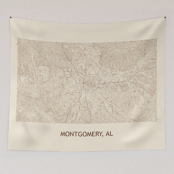 Item preview, MONTGOMERY, AL 100K Topographical Map Vintage designed and sold by PGHPhotoCo.