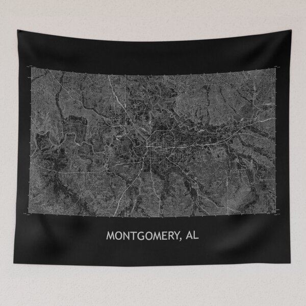 Item preview, MONTGOMERY, AL 100K Topographical Map Black designed and sold by PGHPhotoCo.